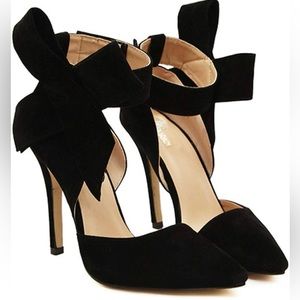 Faux Suede High Heels in Black. Size Women’s US7.5/EU38. Includes Dust Bag.